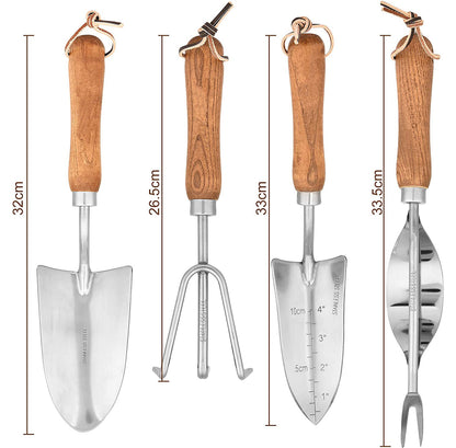 4-Piece Stainless Steel Garden Tools Set