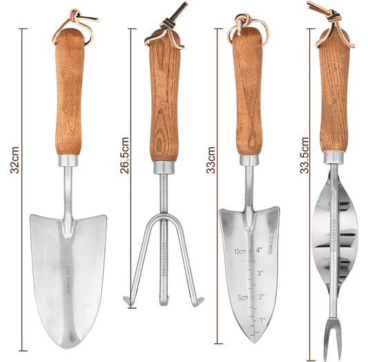 4-Piece Stainless Steel Garden Tools Set